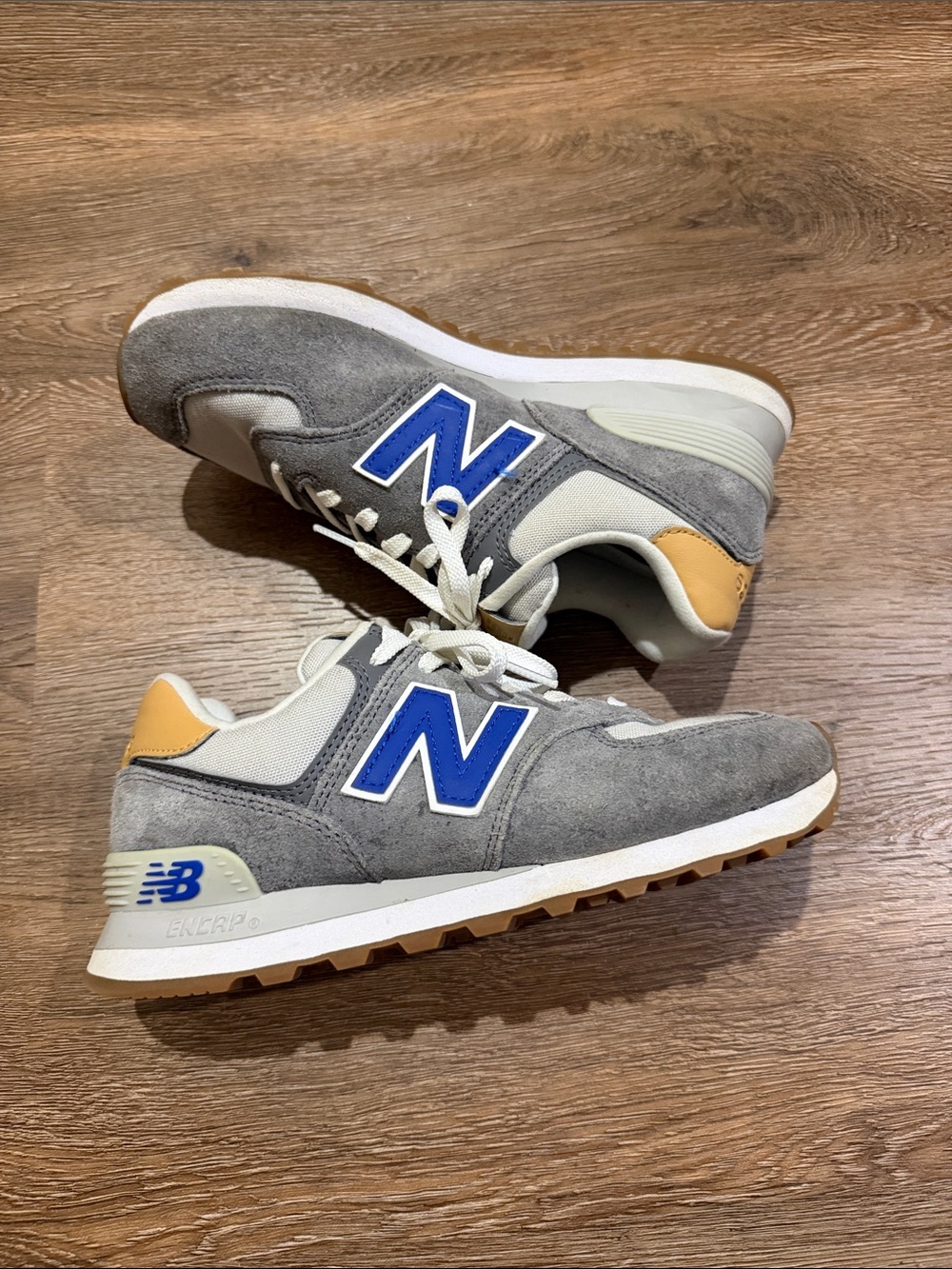 New Balance 574 Castlerock Team Royal Suede Sneakers, Men’s Size 5.5 (Women’s 7)